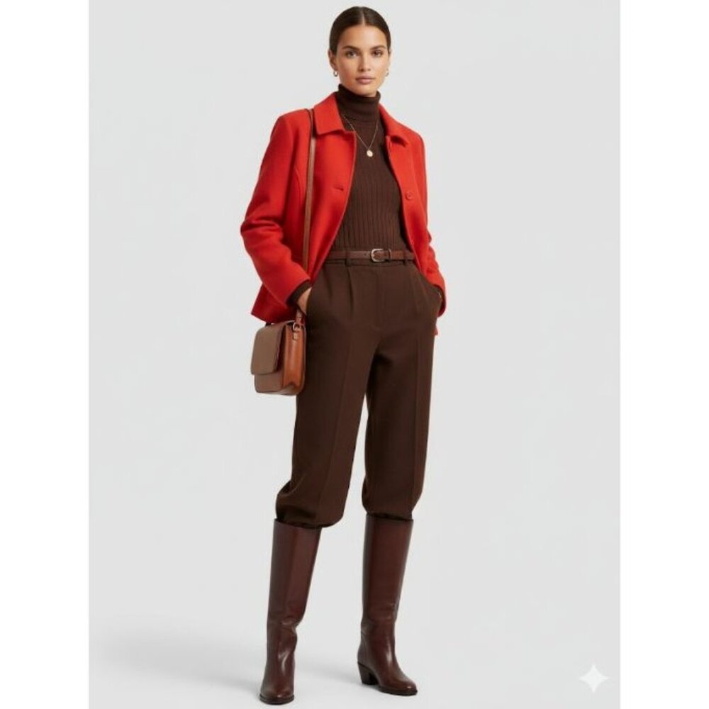 NWT Talbots Long Sleeve Wool Blend Button Down Blazer Jacket Red Women's Size 4